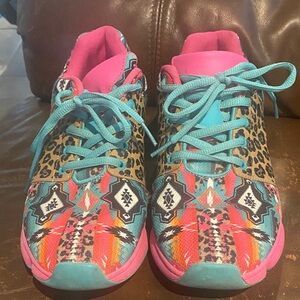 Crazy Train Vibrant Leopard Print Sneakers